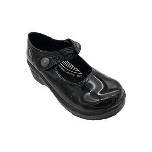 Easy Works Women's Letsee Platform Leather Mary Janes Black/Patent - Wide